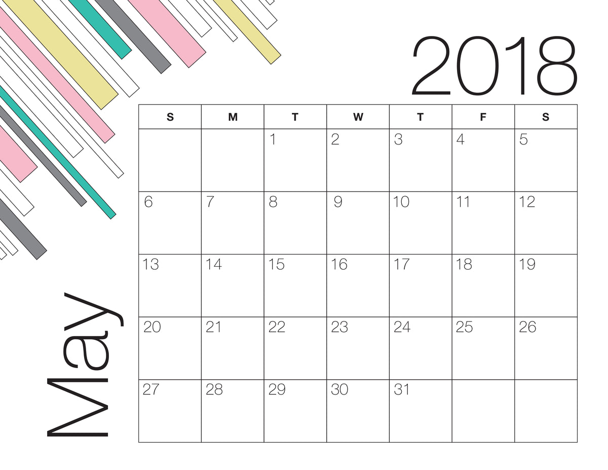 May Calendar Colour (Free Printable) – Other Life Lessons