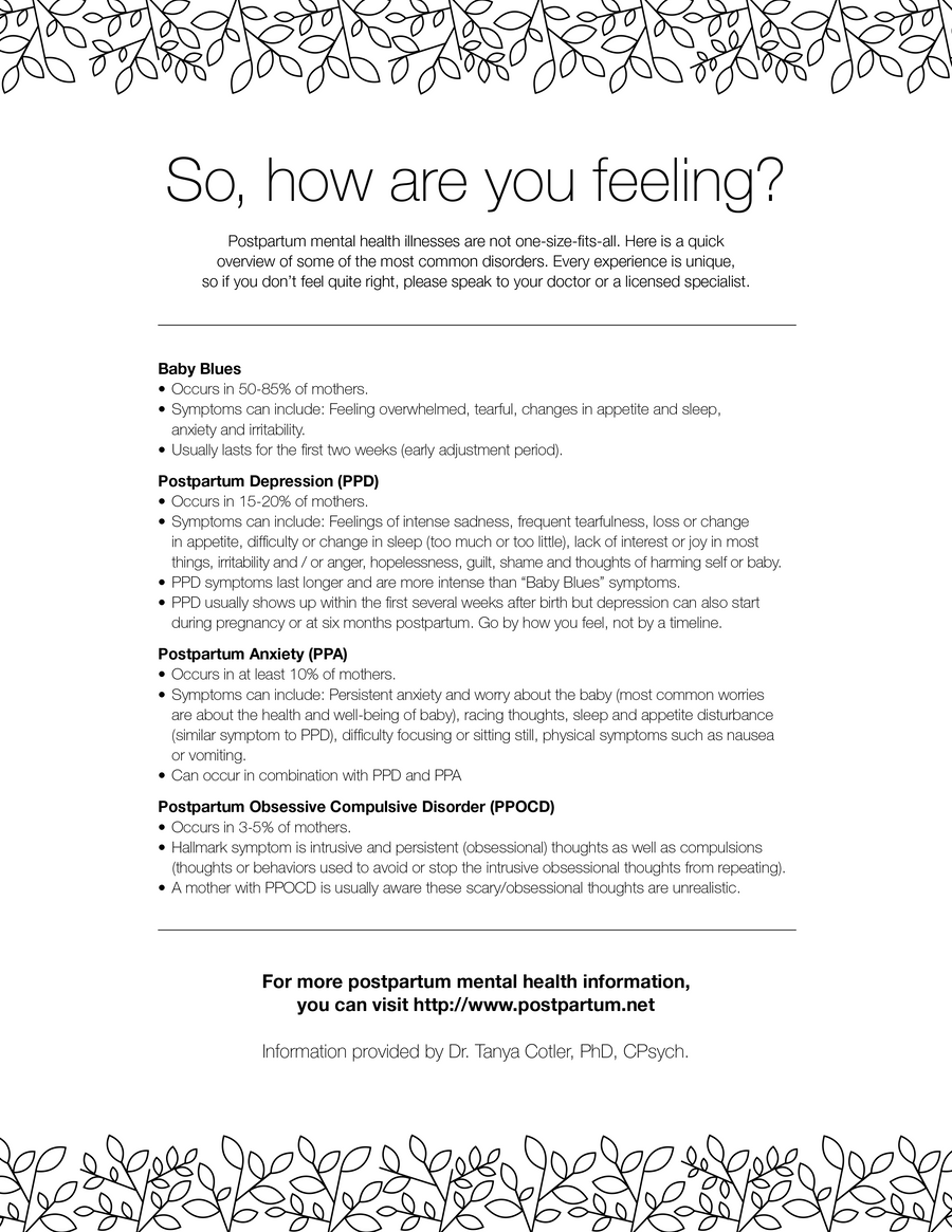 Postpartum Support (Free Printable) Other Life Lessons