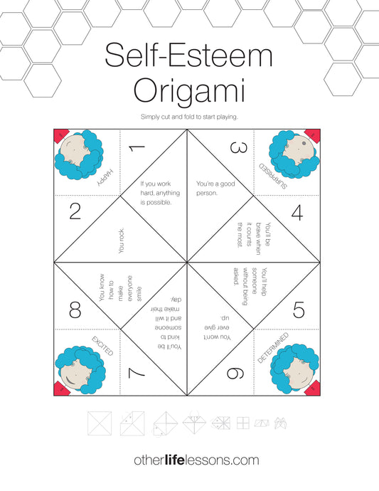 Self Esteem Origami Game (Free Printable)